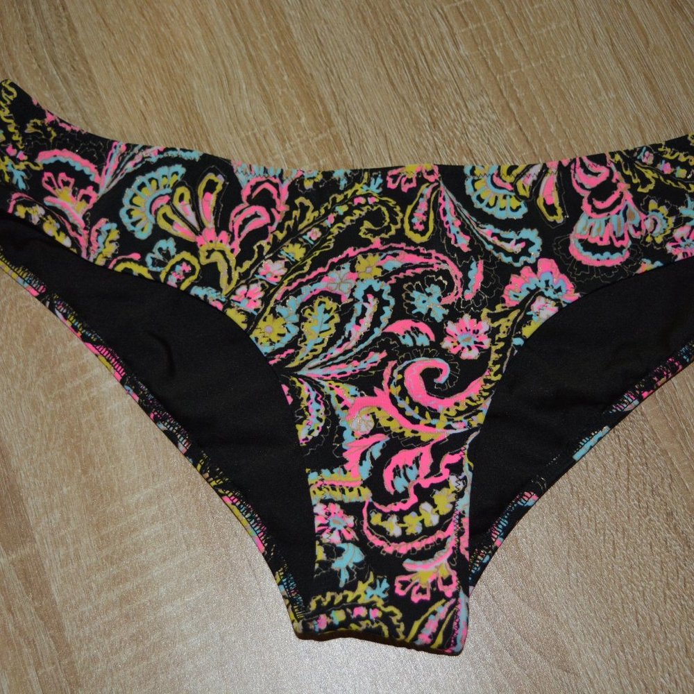Black and Neon Cheeky Bikini Bottoms